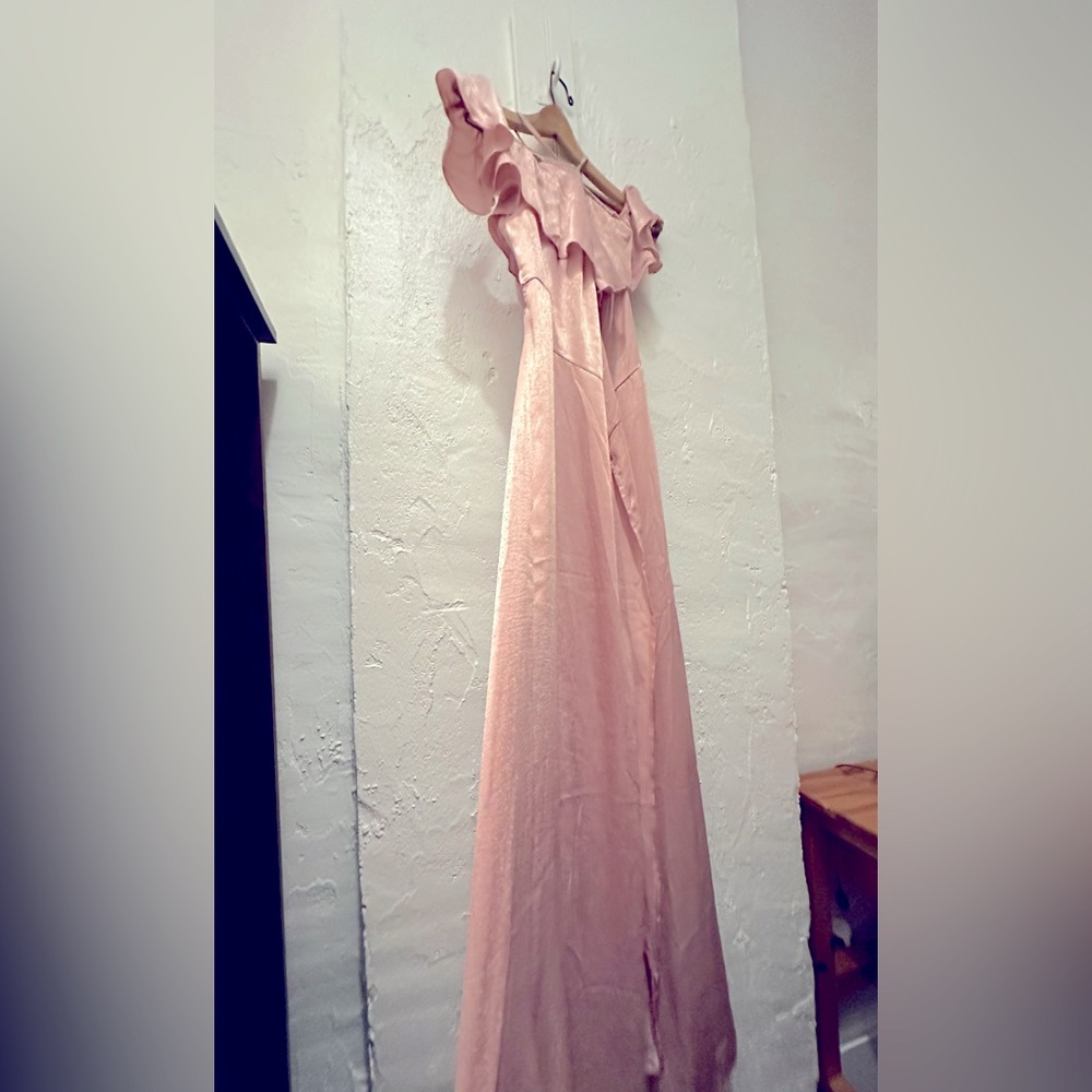 Lovely Satin Rose Evening Gown